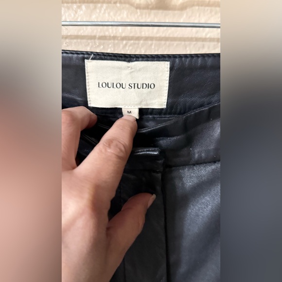 Loulou Studio noro 💯 % lambskin  leather Black Flare & Wide Leg pants - Picture 6 of 17